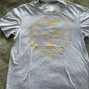 adidas Gray T-Shirt with Gold Notre Dame 'ND' Logo